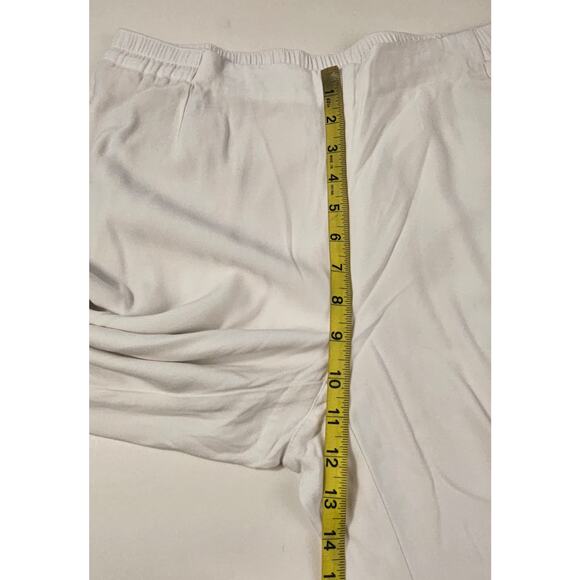 J. Jill white wide leg nude lined pockets sz M pull on pants cropped gaucho EUC - Picture 8 of 10